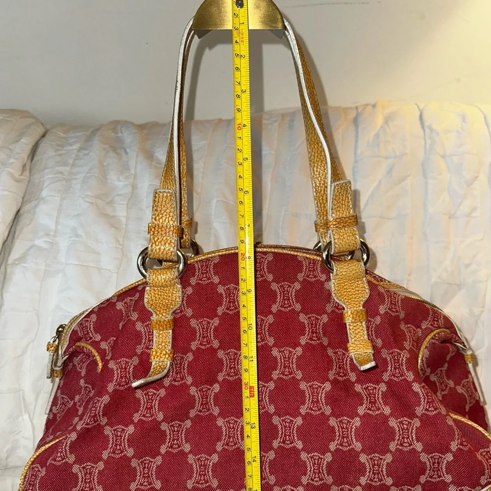 Celine Pink Denim Macadam Shoulder bag with Certificate of Authenticity - Picture 5 of 10